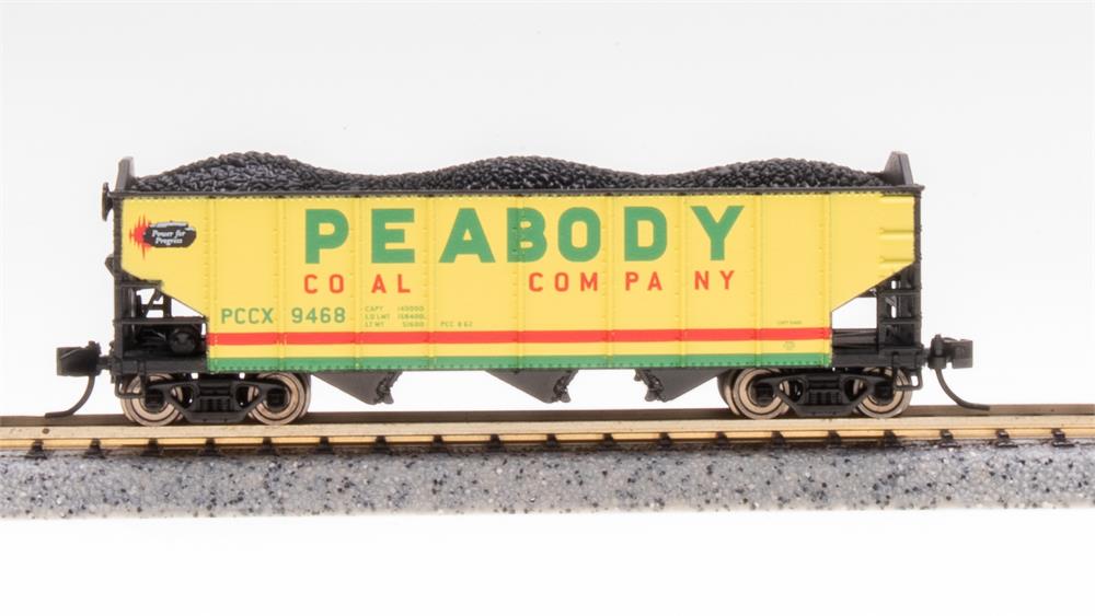 N Scale - Broadway Limited BLI7162 Peabody Coal 3-Bay Hopper w/ Load PCCX9485 N7018