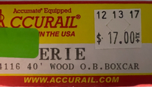 Load image into Gallery viewer, HO Scale - AccuRail 4116 Erie 40&#39; Outside Braced Wood Boxcar #71924 HO7692
