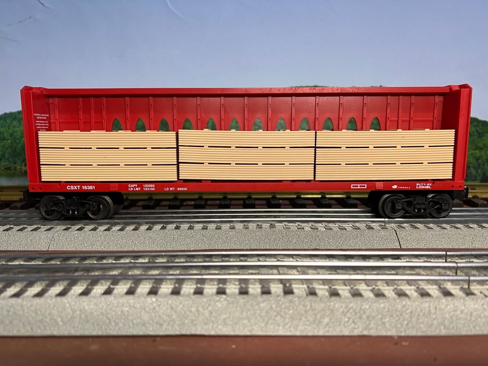 O Scale - Lionel 6-16381 Lionel 6-16381 CSXT Center I-Beam Flatcar w ...