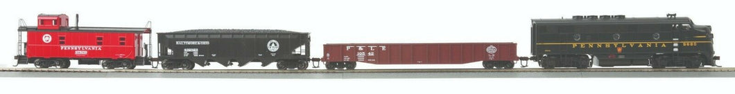 HO Scale - MTH HO Pennsylvania F-3 Diesel R-T-R Deluxe Freight Train Set HO4736