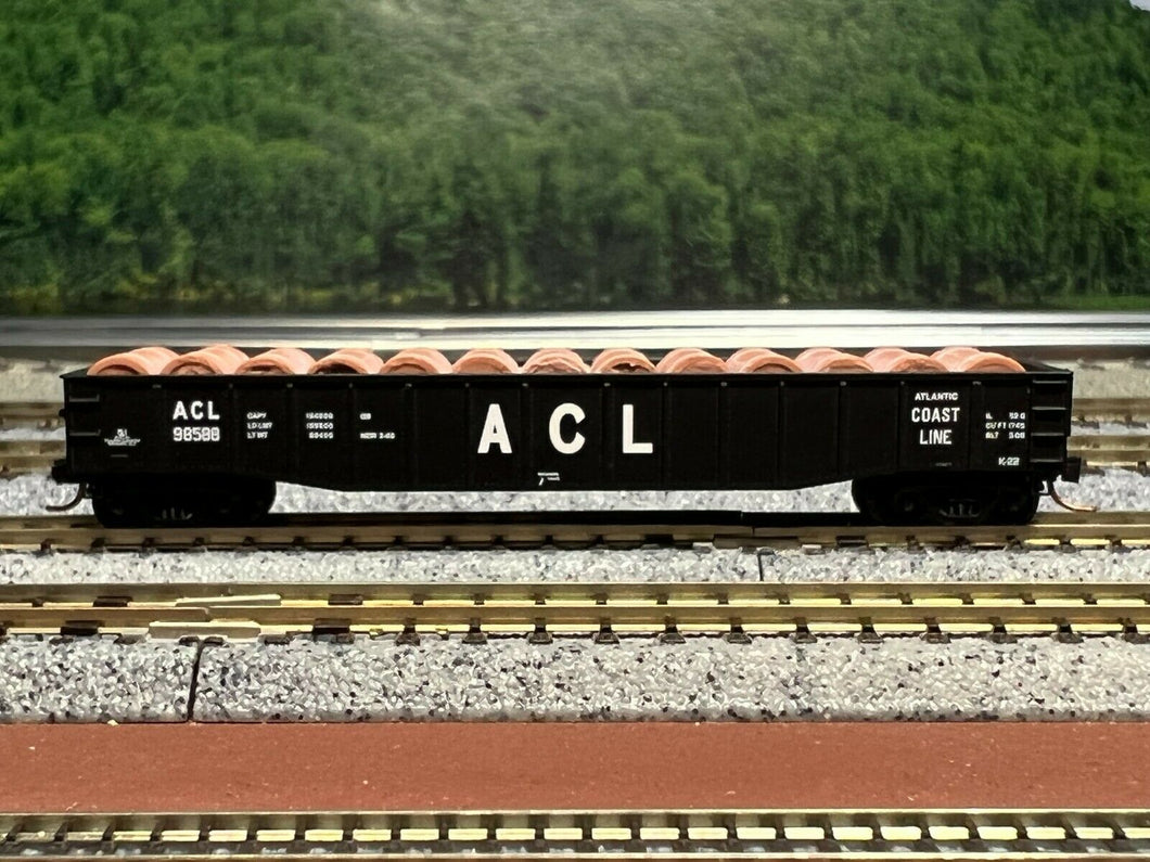N Scale - MTL Atlantic Coast Line 50' Steel Side Gondola w/ Load ACL 98588 N6244